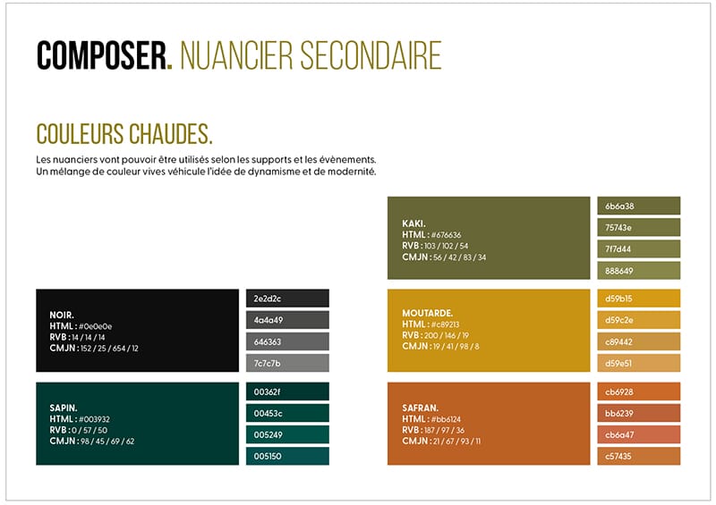 Identité de marque Pépinières Charentaise : charte couleurs